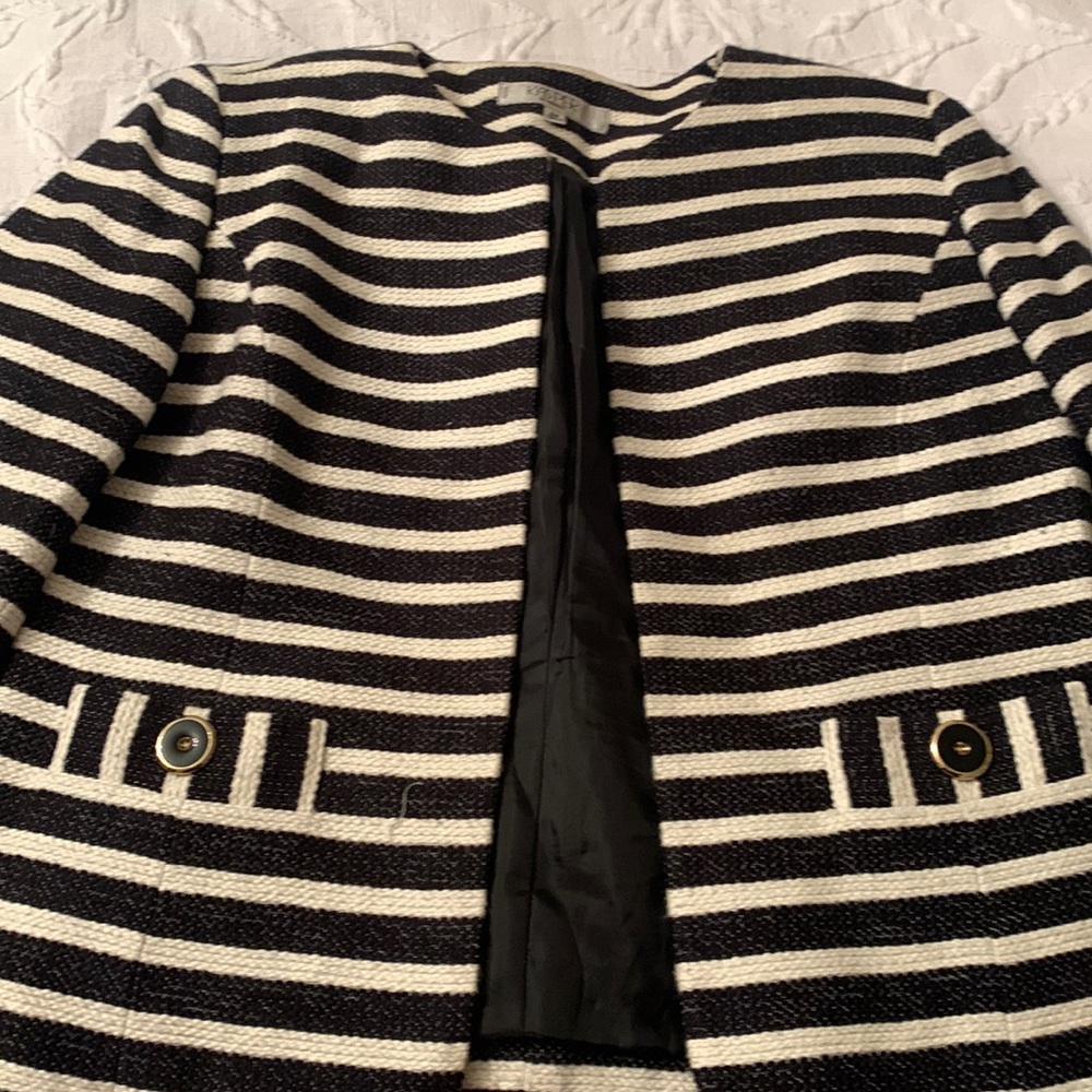 Black and white stripe blazer